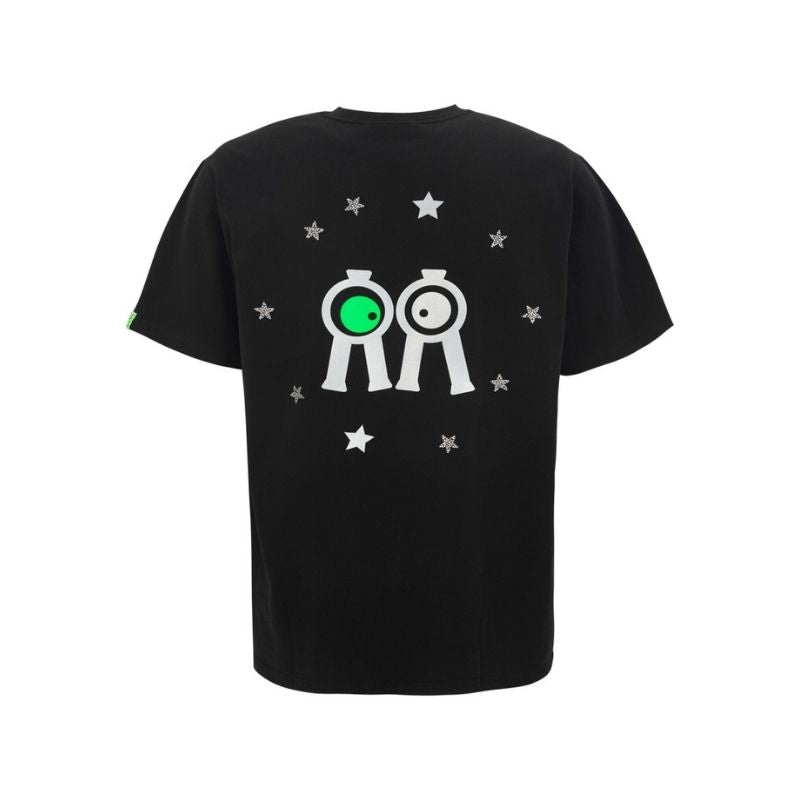 Sサイズ ユニセックス Rolling Rolleye シャイニングスクリーン 半袖Tシャツ ブラック /