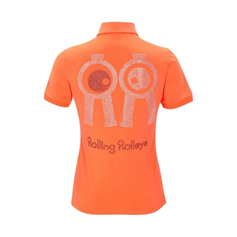 Mサイズ レディース Rolling Rolleye クリスタル カラー Tシャツ オレンジ /