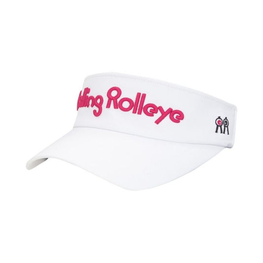 フリーサイズ Rolling Rolleye ロールロールフォント バイザー ブラックピンクアイ ホワイト /