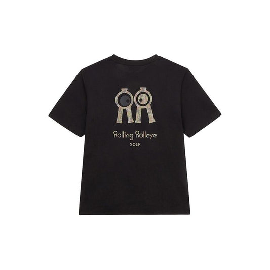 XLサイズ ユニセックス Rolling Rolleye ロールロール カモ レインボー ラウンド Tシャツ ブラック /